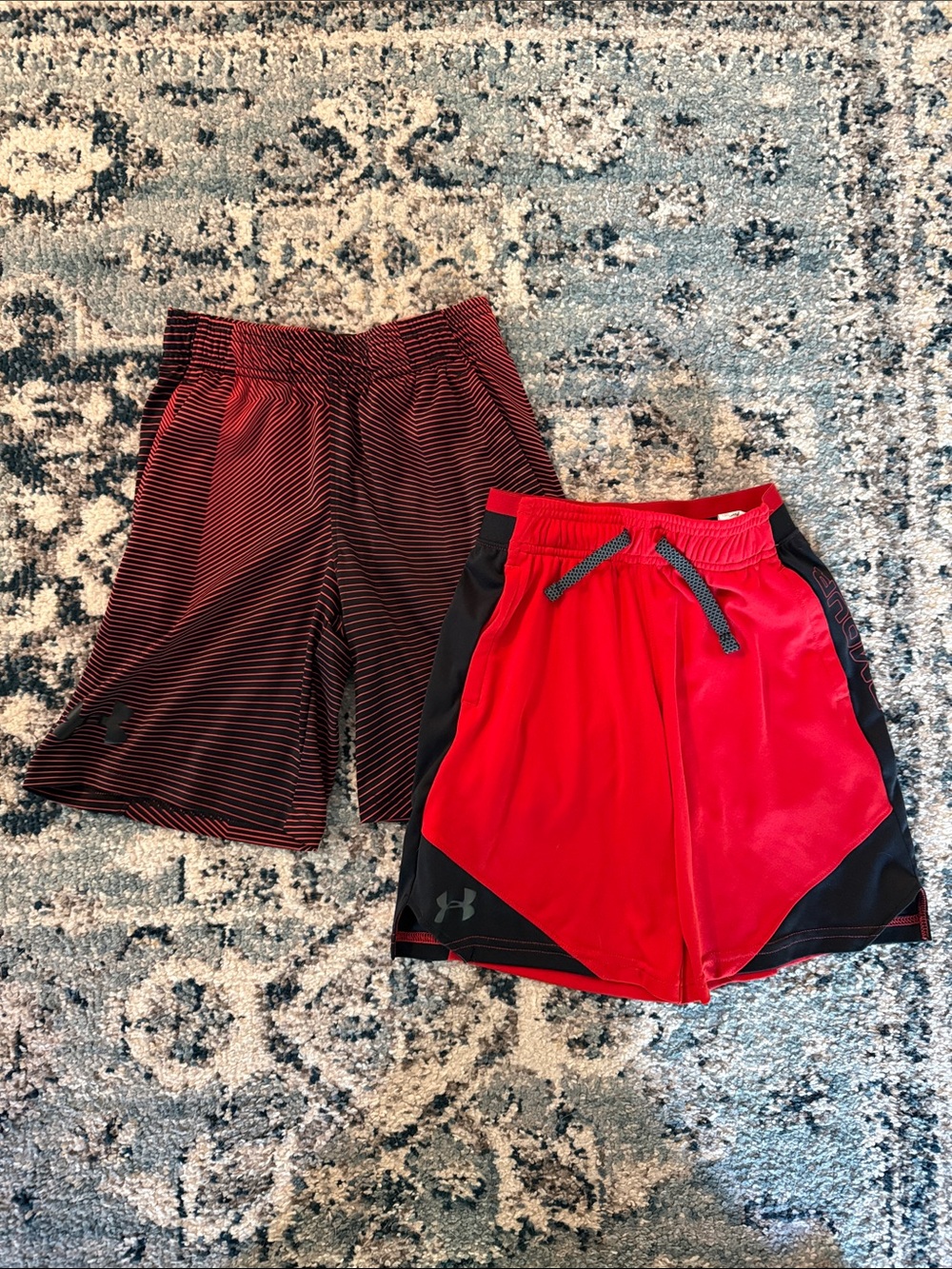 Under Armour Red and Black Boys Athletic Shorts Duo